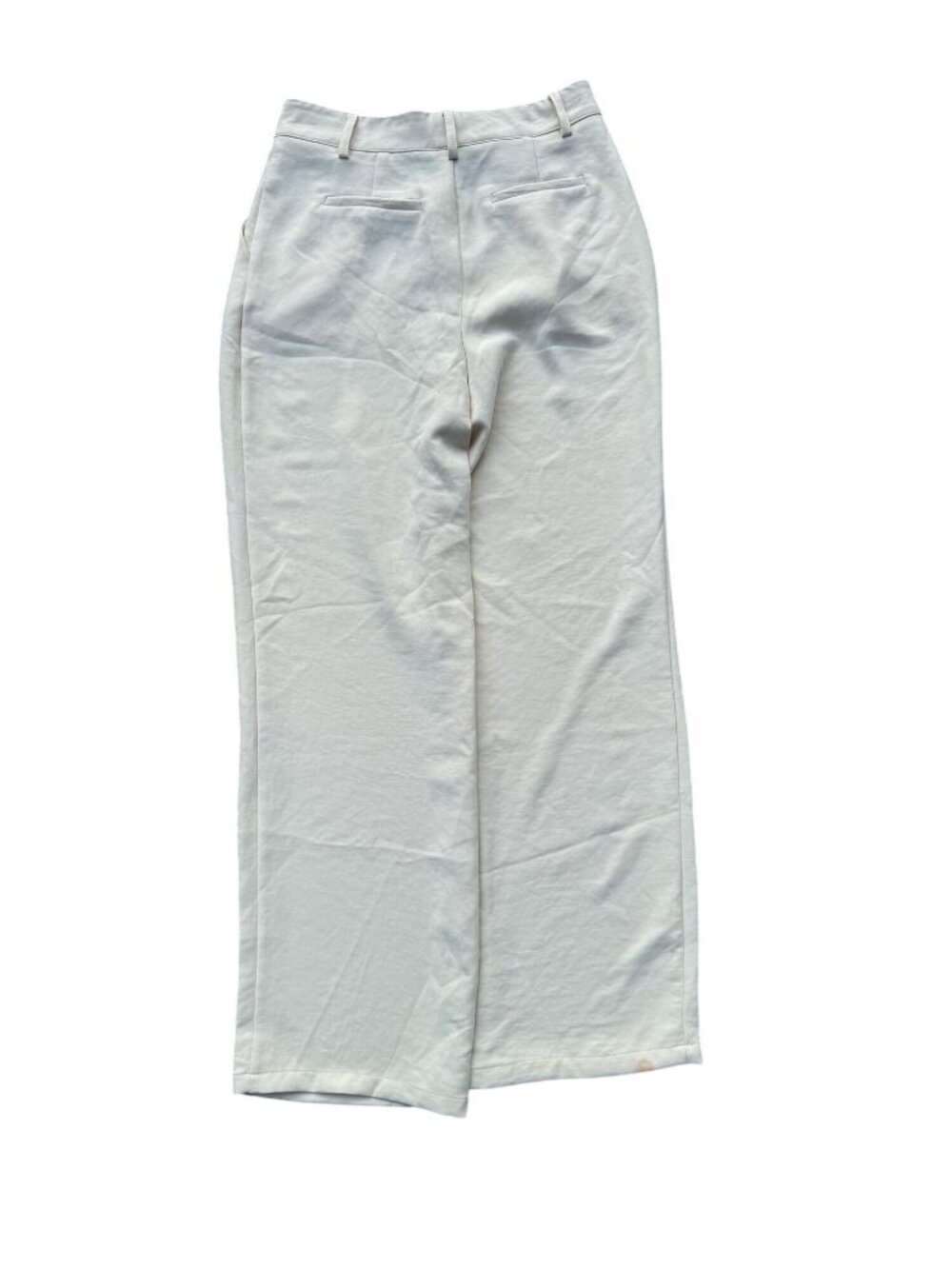 Forever 21 Womens Cream Wide Leg Mid-Rise Pants Size M Lightweight - Picture 2 of 8